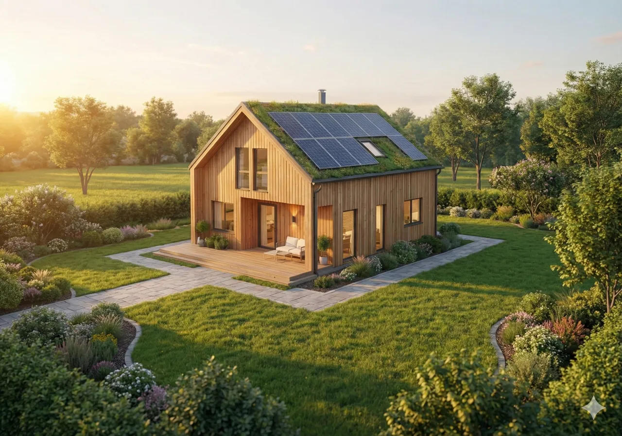 Nowoczesny dom energooszczędny w lesie